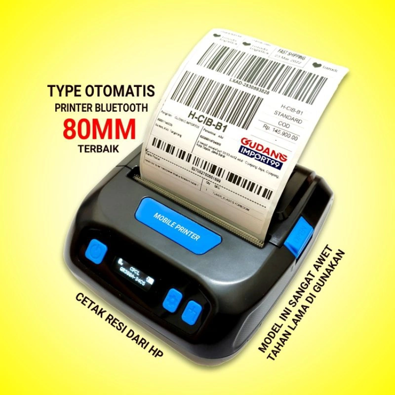 PRINTER BLUETOOTH THERMAL 80MM CETAK RESI NOTA PENJUALAN STRUK KASIR DLL