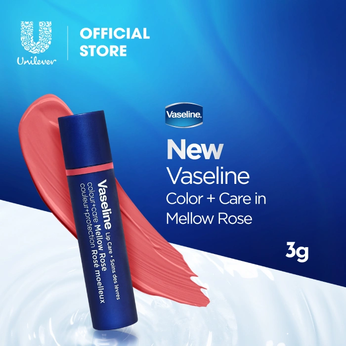 Vaseline Lip Care Colour+Care 3gr - Pelembab Bibir dengan Sentuhan Warna - Lip Balm Berwarna