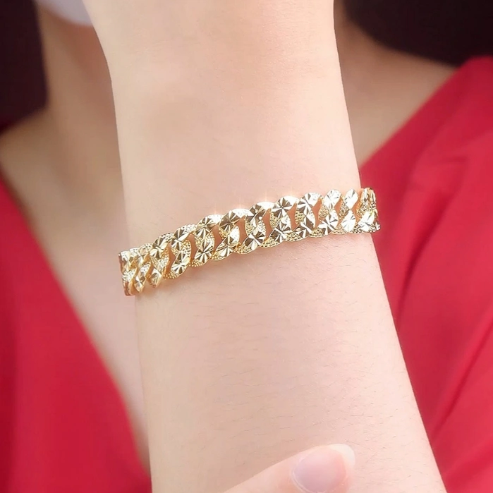 La Vienne - Ivie (Gold dan Silver) - Gelang Rantai Sisik Naga Titanium Wanita Anti Karat - Perhiasan Perempuan Elegan dan Mewah