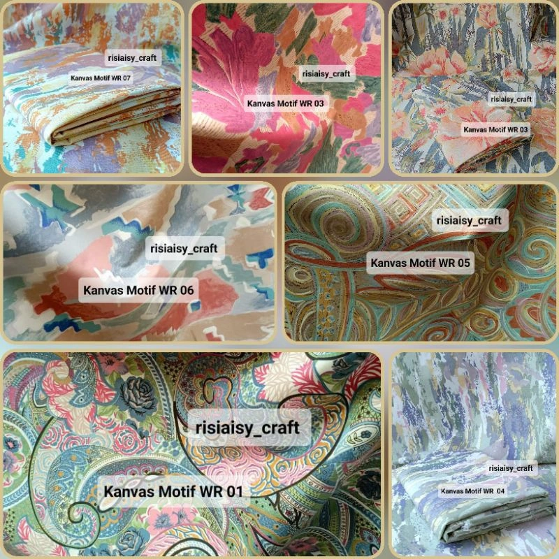 Kain Baby Kanvas  Motif Bahan Tas masker Craft ( size 45cm*110-115cm)