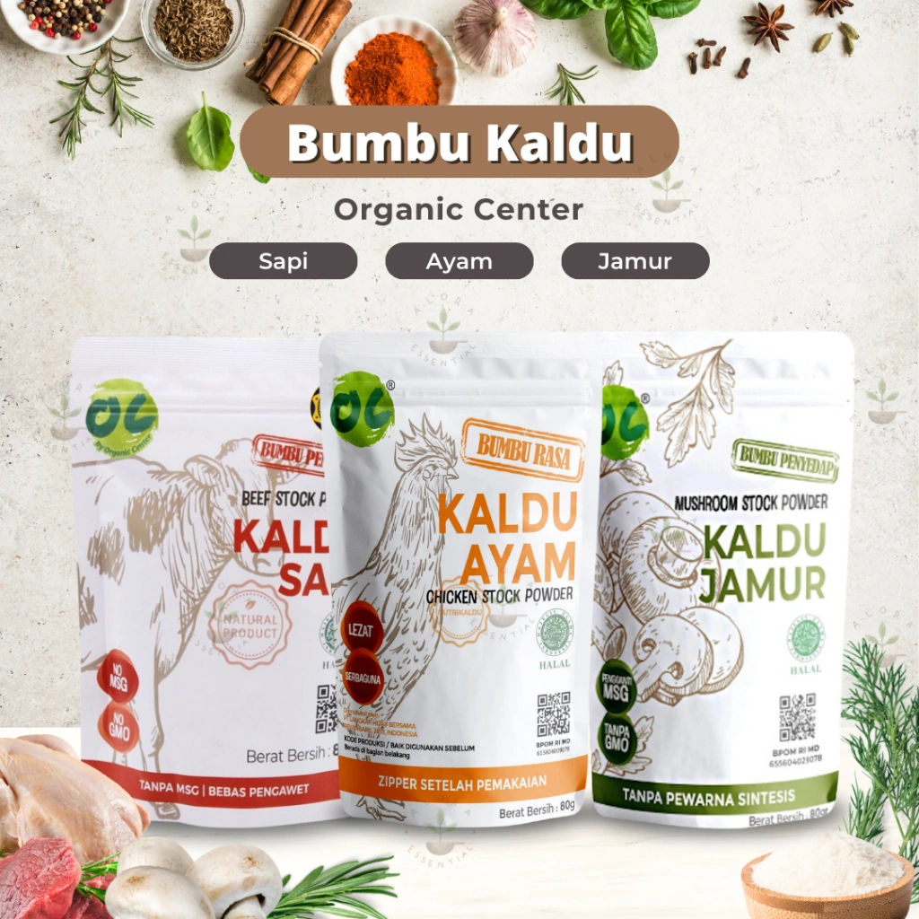 Organic Center Kaldu Ayam Non MSG 80Gr - Chicken Stock by Titi Kamal