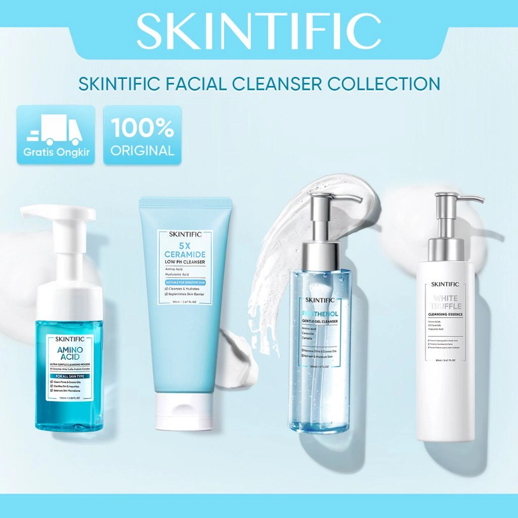 SKINTIFIC CLEANSER - FACE WASH SERIES LENGKAP // JSELECTIV X JHON KOSMETIK // Pembersih Wajah  5X CERAMIDE / PANTHENOL / AMINO ACID / WHITE TRUFFLE / CLEANSING BALM / 3X ACID ACNE GEL SKINTIFIK SKINTIFIC - ORI️ BPOM COD