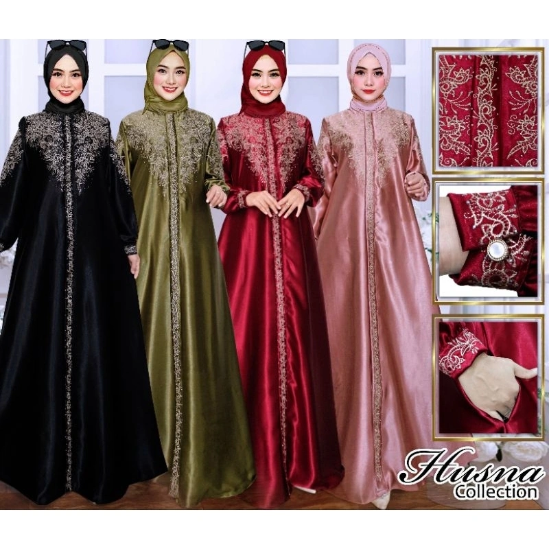 Gamis kristal original bordir - Gamis wanita muslimah - Gamis bordir - Semi sutra - Gamis silk premium - seragam pesta pernikahan grosir - seragam pengajian ibu - ibu - seragam keluarga pernikahan - sarimbit gamis muslim murah - gamis satin bordir premium