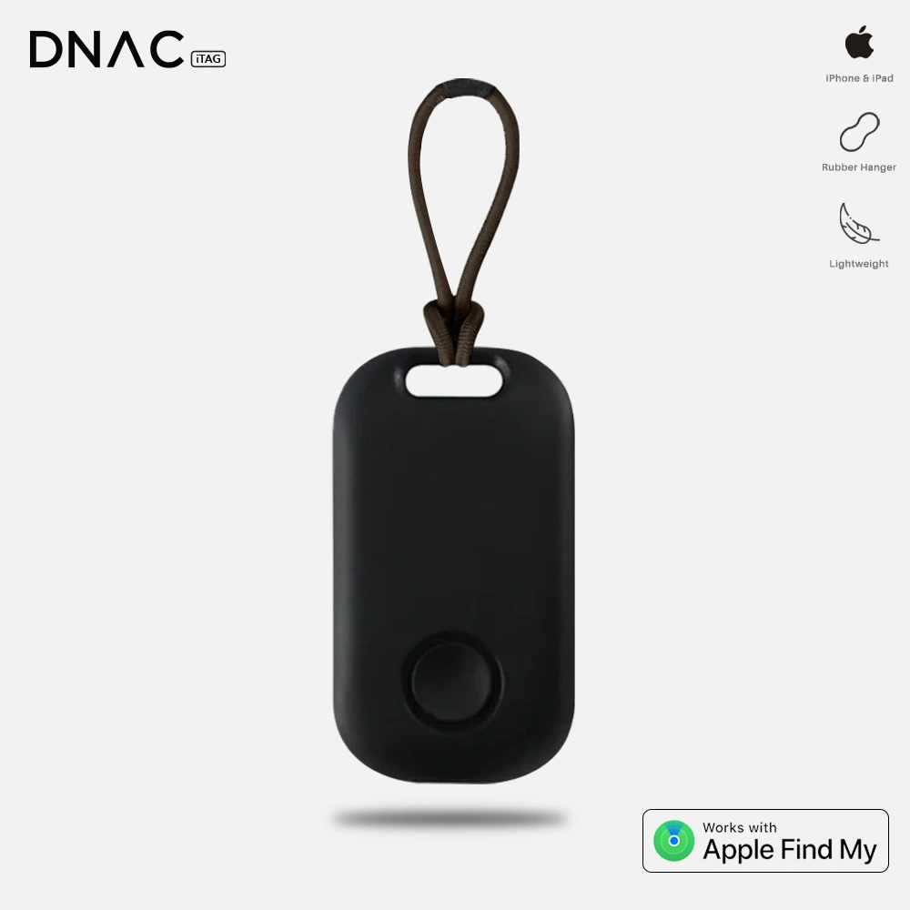 DNAC iTag Locator Smart Tracker Wireless with Alarm for Apple Find My Airtag - BLACK