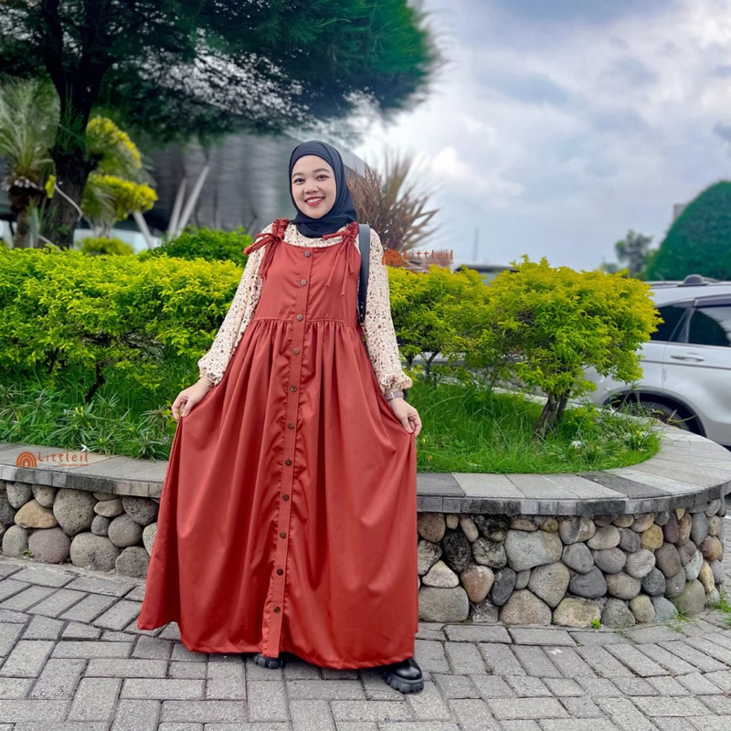 Littleil- Shireen Overall Set Mommy/ Overall set Dress dewasa Ibu & Anak/ Overall Dress couple ibu & Anak