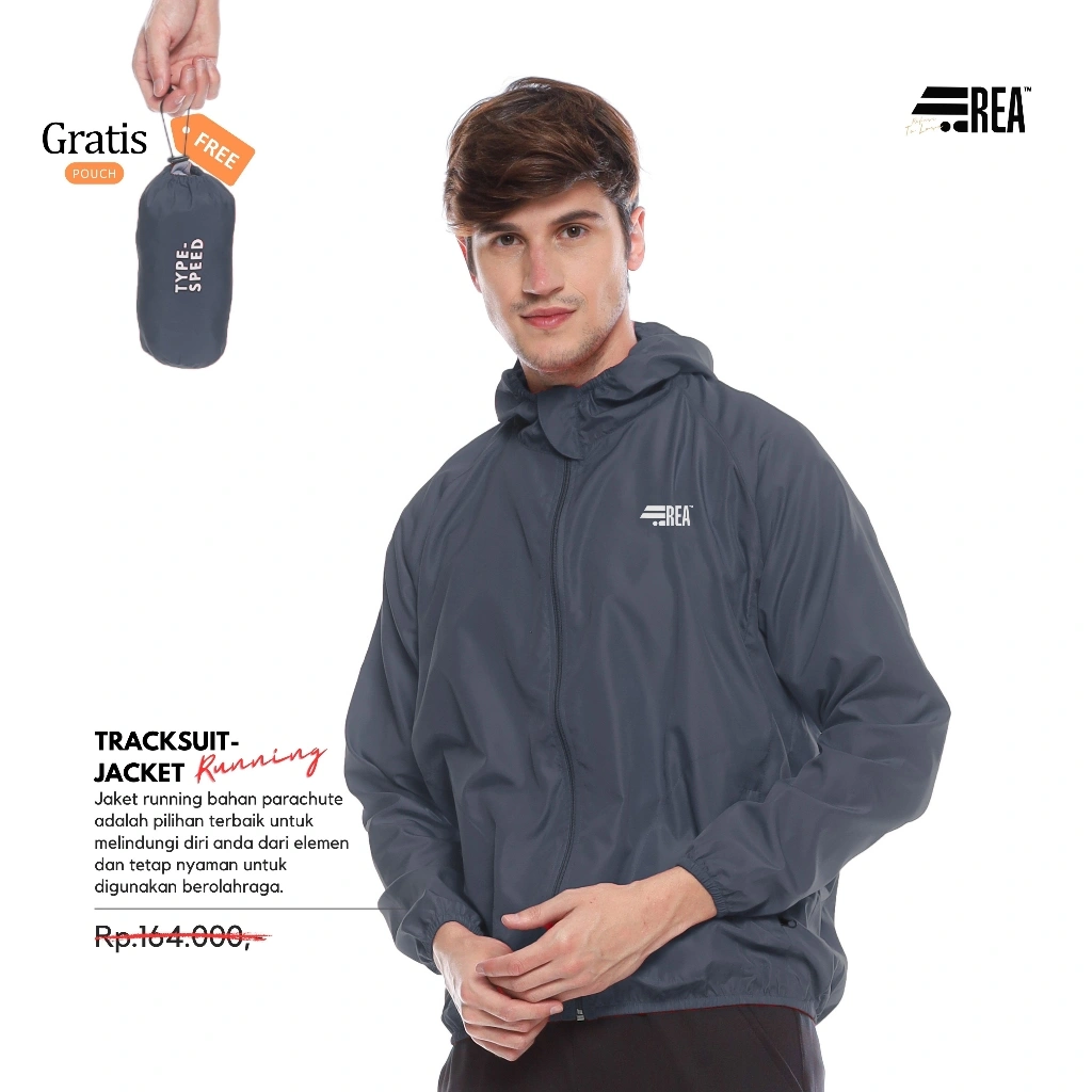 REA ACTIVEWEAR - Jaket Olahraga Windrunner Parachute Unisex