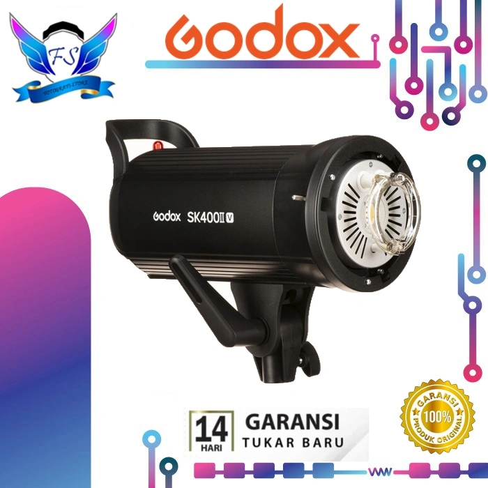 Lampu Studio Flash SK400ii SK400ii-V SK400iiV Sk400ii GODOX 400WS + STANDAR REFLECTOR Garansi 1 Tahun