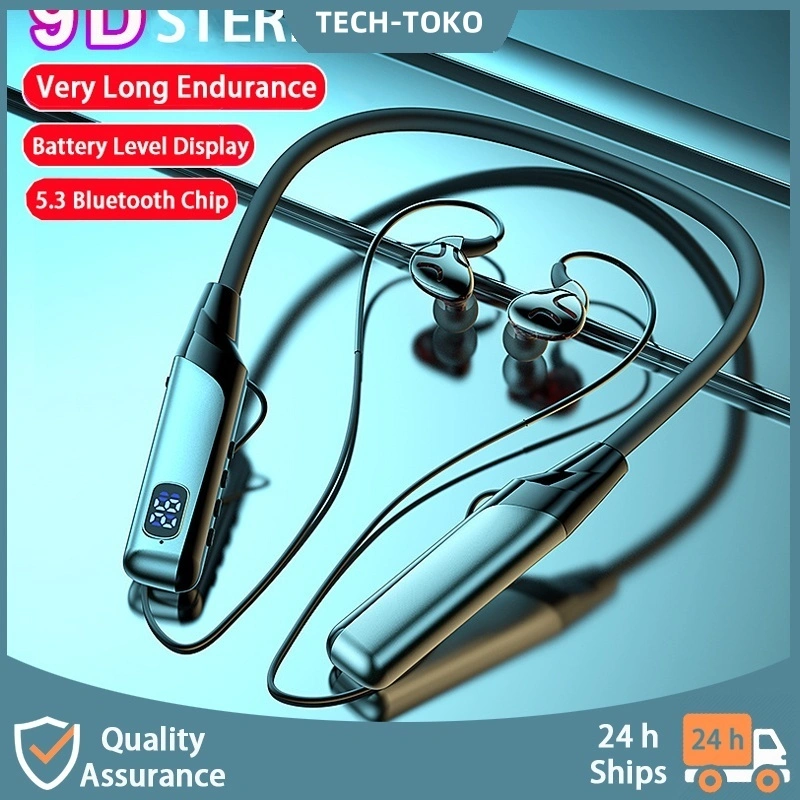 H6 Wireless Earphone Bluetooth Headphone with Mic Bass In-Ear Noise Cancelling Headset With LED Display Telpon olahraga