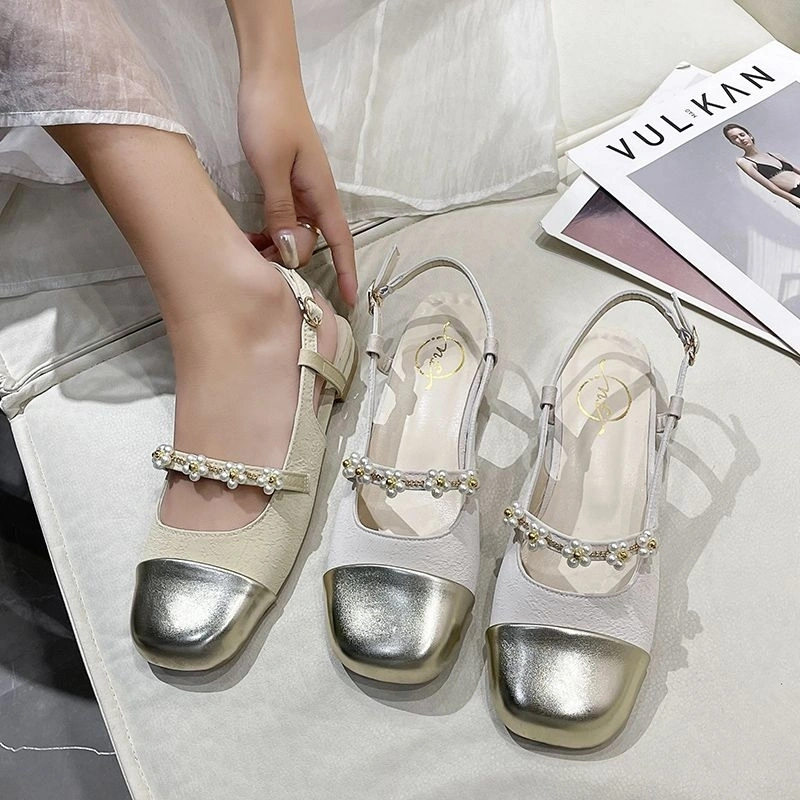 NF9851 - Sandal Flat Shoes bunga Fashion Wanita Sandal Kekinian Terbaru