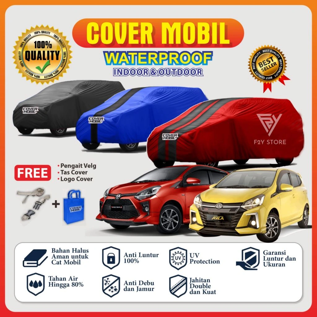 Selimut Sarung Body Cover Mobil Agya, Ayla, Brio, Jazz, Yaris, Swift, Ignis, Atoz, Sirion, Datsun go, Picanto