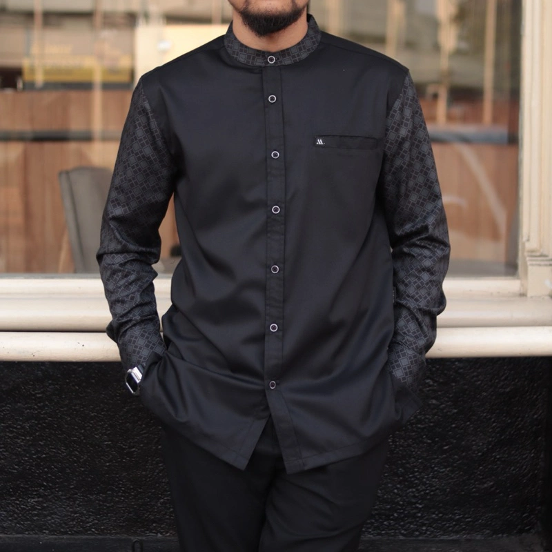Marajoofficial-Sumando kemeja pria lengan panjang motif emboss