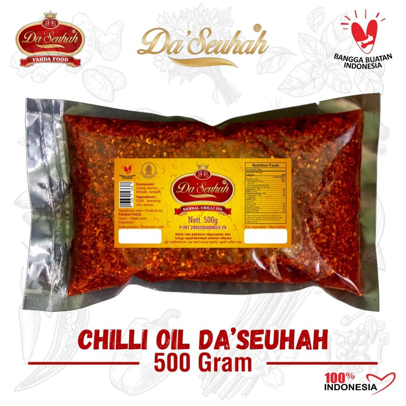 CHILI OIL KEMASAN PLASTIK 500gr
