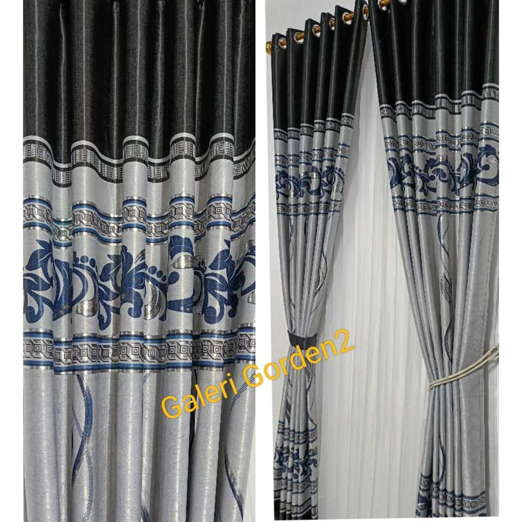 Gorden Jendela Blackout Import Premium  Motif ARIZONA Bludru Model Smokring