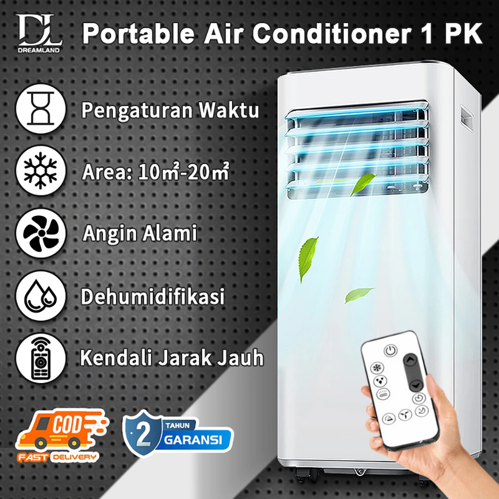 Portable Terlaris AC 1/2PK-1PK - Garansi Resmi 1Tahun.Original.Pendinginan Cepat.mudah Dipindahkan.Pemasangan Sendiri.Mudah Dicuci.kendali jarak jauh.Timer.Operasi Yang Stabil.