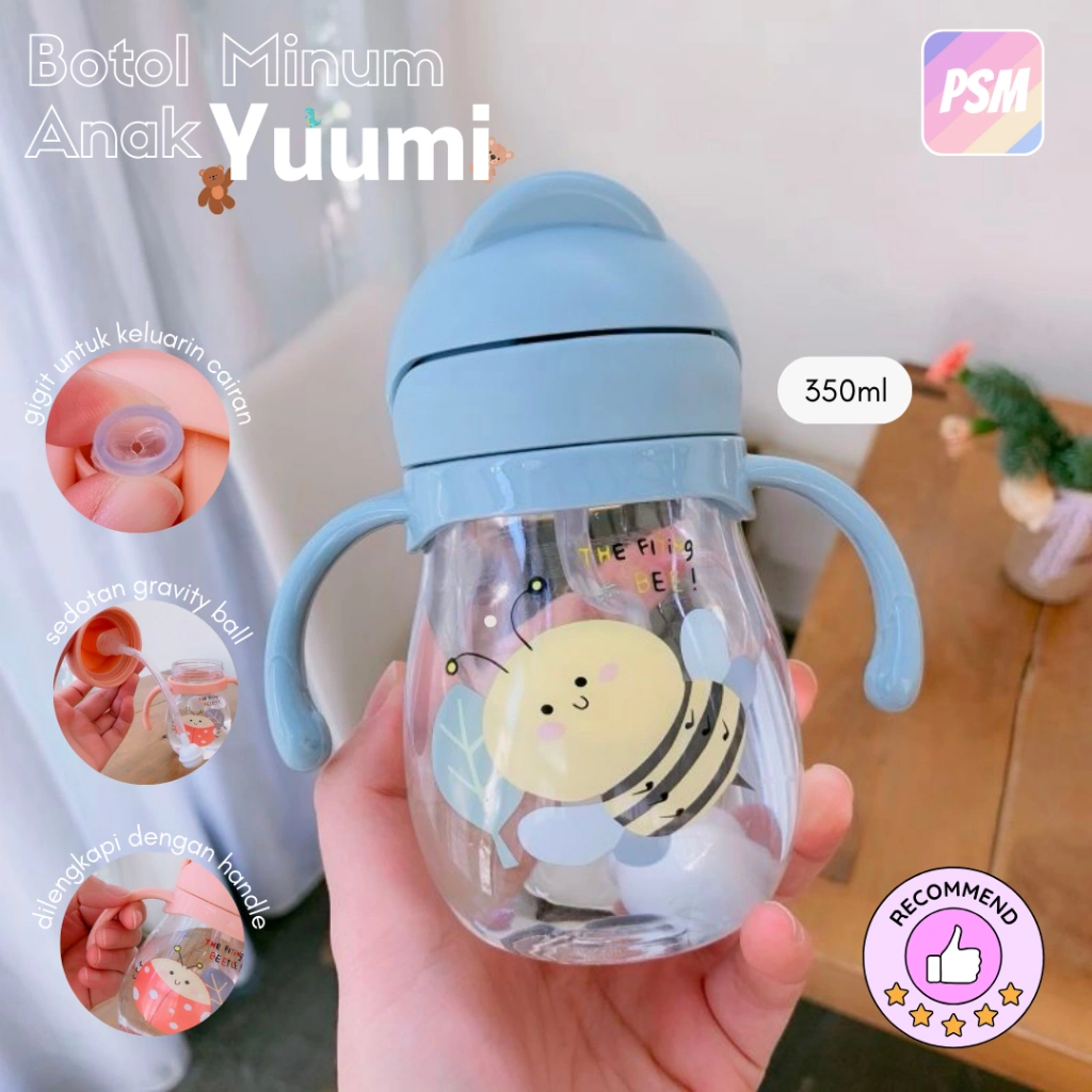 [PSM] Botol Minum Anak Sedotan Lucu Botol Minum Bayi Training Cup Baby Botol Minum Karakter Anti Tumpah Viral Aesthetic Murah