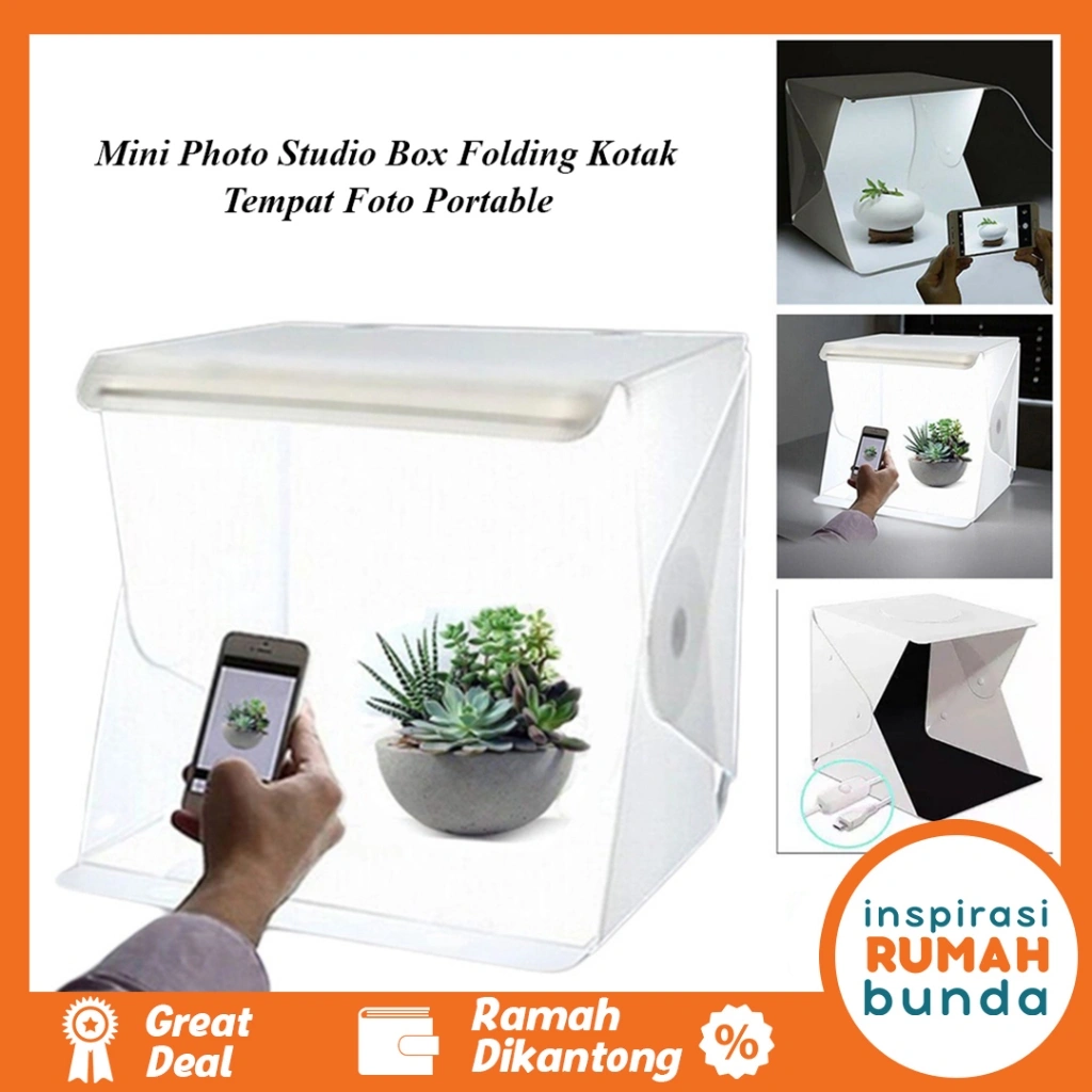 Mini Photo Studio Box Folding Kotak Tempat Foto Portable with LED product photography fashion food