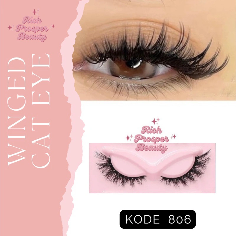 806 - Bulumata Latina - Latina Makeup Lashes - Bulu Mata Latina Arabian Look | 3D Faux Mink Winged Cat Eye Lashes Natural Panjang & Lembut