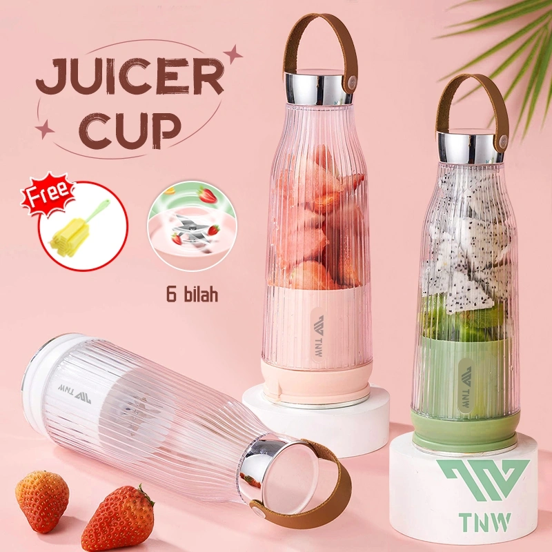 TNW KJ6 Juice Blender Portable 6 Pisau Juicer Botol Blender Kapsul Murah Blender Jus Buah Milkshake Rechargeable 2400mah