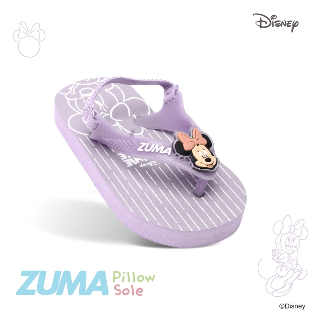 Minnie 1 Zuma Baby Lavender, Sandal Jepit Bayi Karet Tali Belakang, Ungu