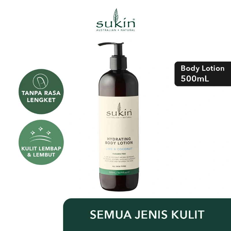 Sukin Hydrating Body Lotion Lime & Coconut 500ml, Size - 500 ml
