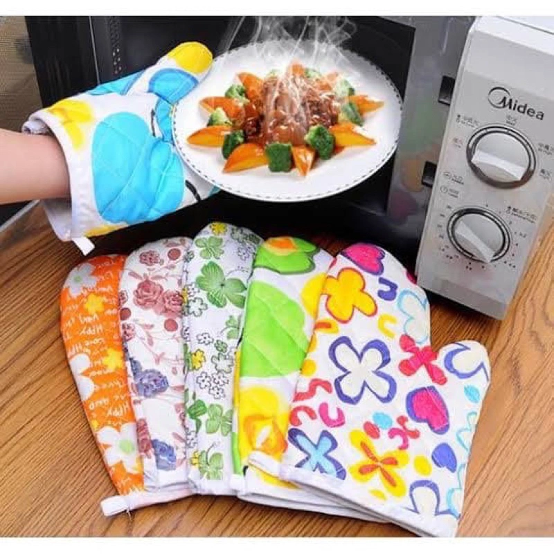 SARUNG TANGAN *SEPASANG* MASAK MICROWAFE ANTI PANAS KAIN DAPUR OVEN / Pelindung Tangan Memasak Cempal Sarung Tangan Oven