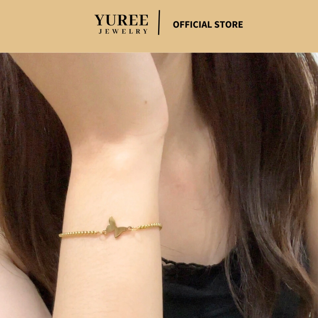 YUREE • Mariposa Bracelet • Perhiasan Gelang Serut Kupu Titanium • Gelang Serut Butterfly Stainless Steel • Gelang Wanita Anti Hitam Anti Karat Aesthetic Korean Style Elegan Simple Mewah