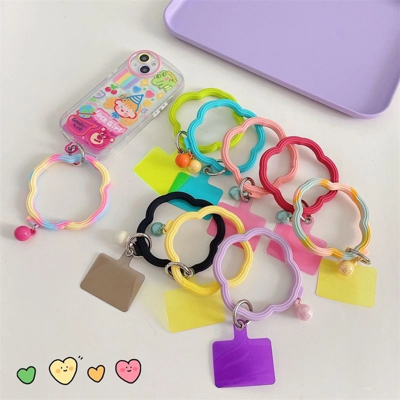 Gesper gelang silikon cair lembut, universal untuk semua casing HP, tali pergelangan tangan anti jatuh pola gelombang, tali jinjing tangan