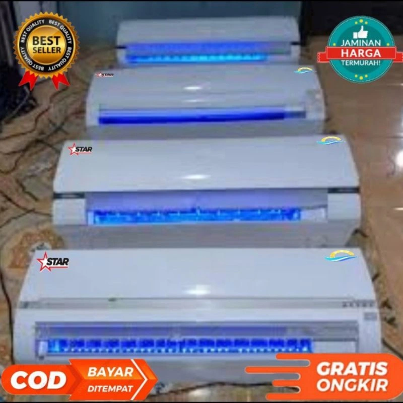 Kipas angin model AC manual tanpa remote atau manual / tersedia 1pk dan 2pk pakai lampu LED seperti contoh di gambar