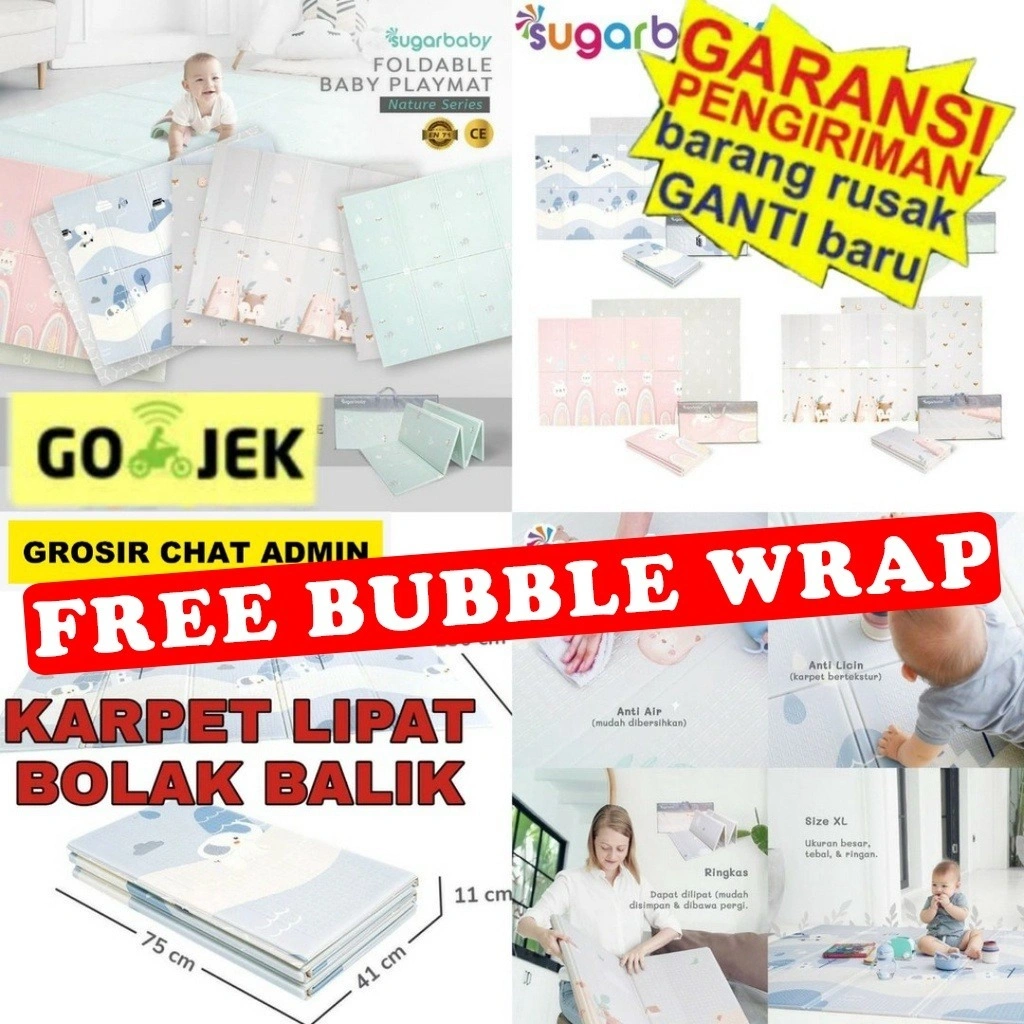 Sugarbaby Foldable Baby Playmat (Nature Series) / Playmat Lipat Anak / Karpet Lipat Bayi / Matras Bayi PLAYMAT KARPET LIPAT MATRAS BAYI PLAYMATE KARPET KARPET 200X150CM KARPET PLAYMAT SugarBaby Foldable PlaymaT Playmat Bayi Karpet Lipat Anak/Bayi Tikar