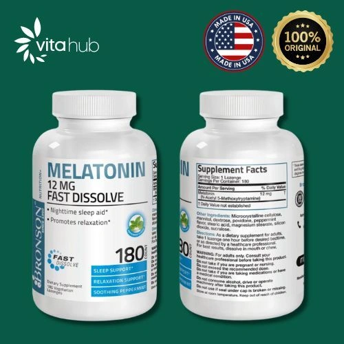 BRONSON - Melatonin Fast Dissolve 12MG - Peppermint