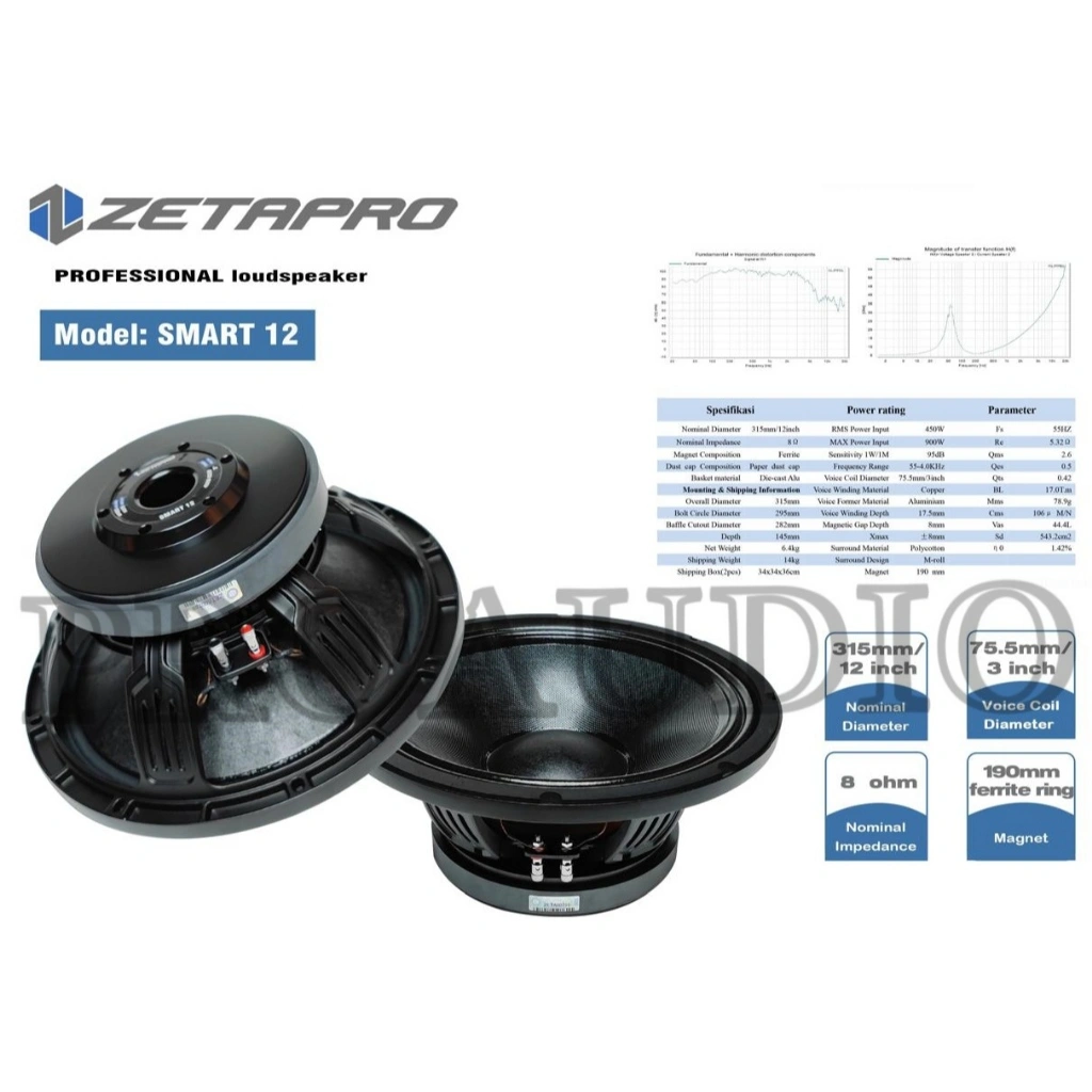 SPEAKER KOMPONEN ZETAPRO SMART 12 / ZETAPRO SMART12 ORIGINAL 900WATT