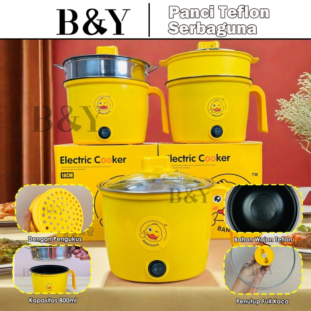 Panci Listrik Serbaguna Anti Lengket / Elektrik Cooker Multifungsi Panci Kukus Elektrik /Mug listrik