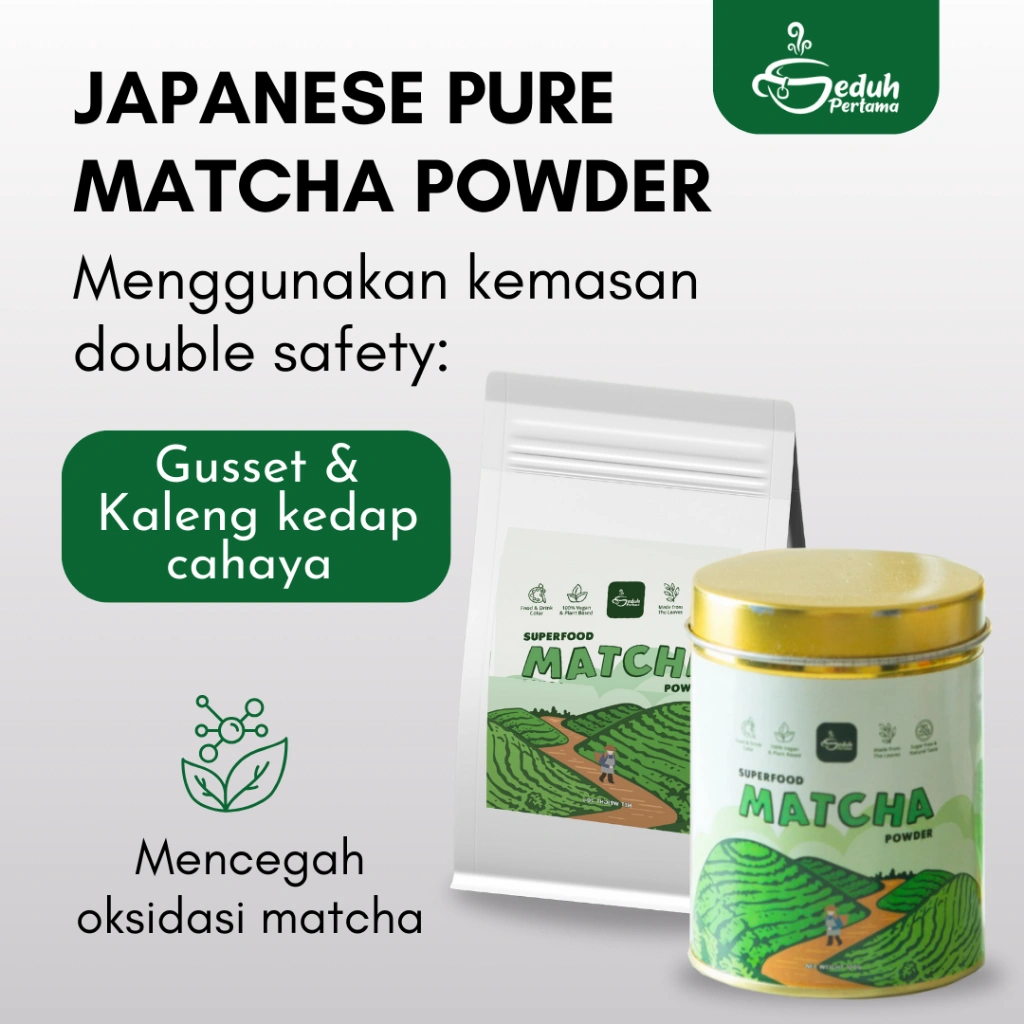 Seduh Pertama Bigpack - Pure Matcha Japan Original 100% Premium Culinary Grade - Tanpa gula & creamer