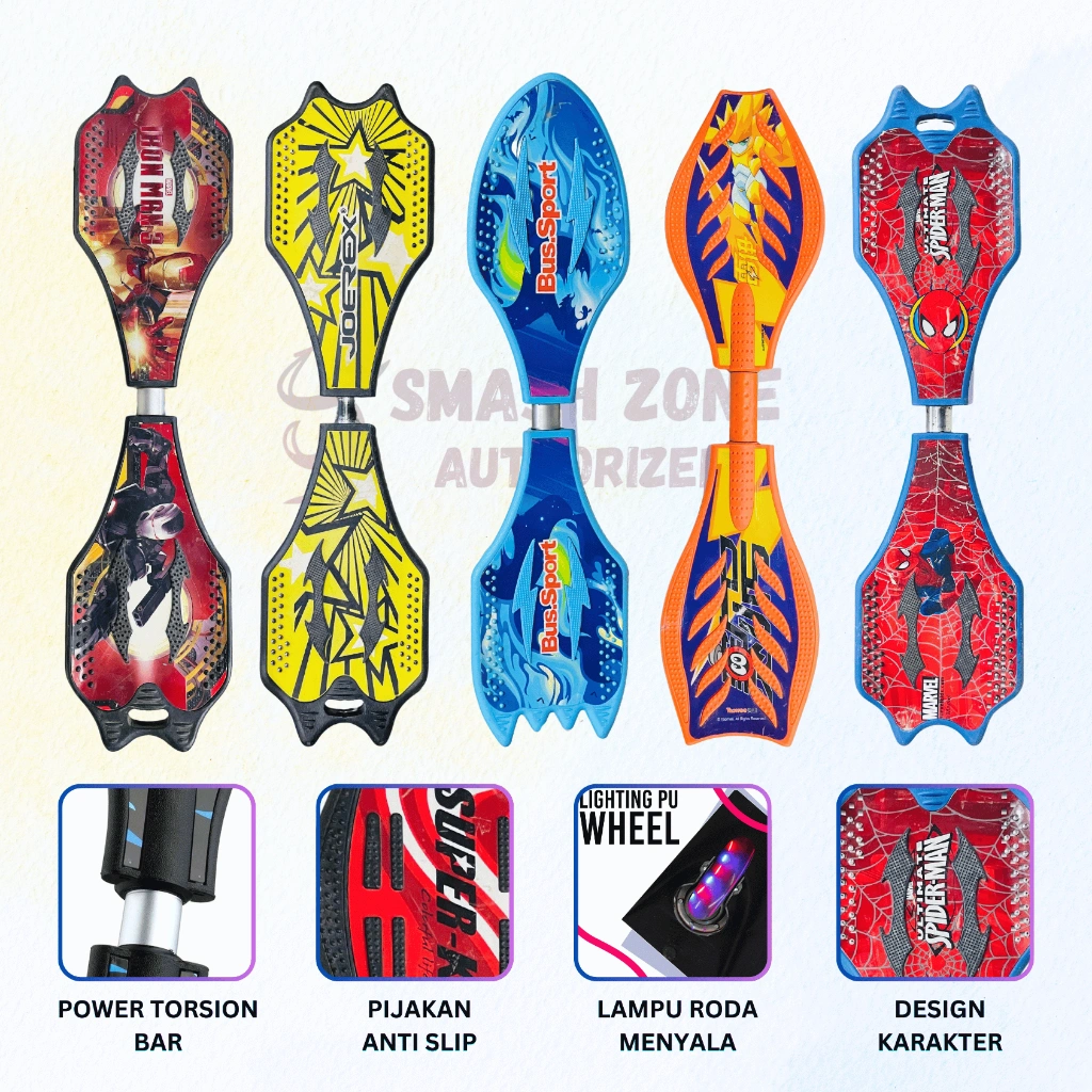 Termurah Skateboard Goyang Wave Skate Board Anak Karakter Roda Bahan Karet PU Swayboard Snakeboard