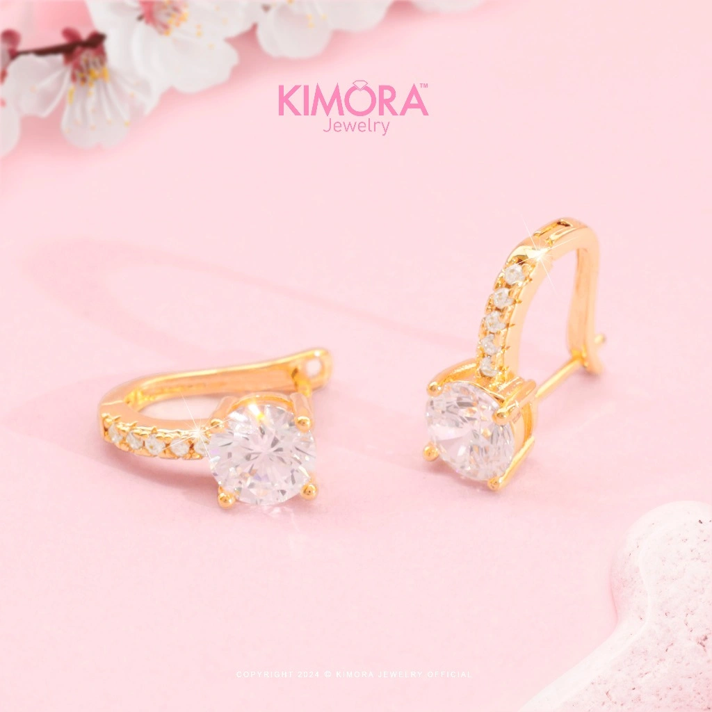 Kimora - Anting Hoop Rhodium Wanita Sirene Gold Plated 18k Anr137
