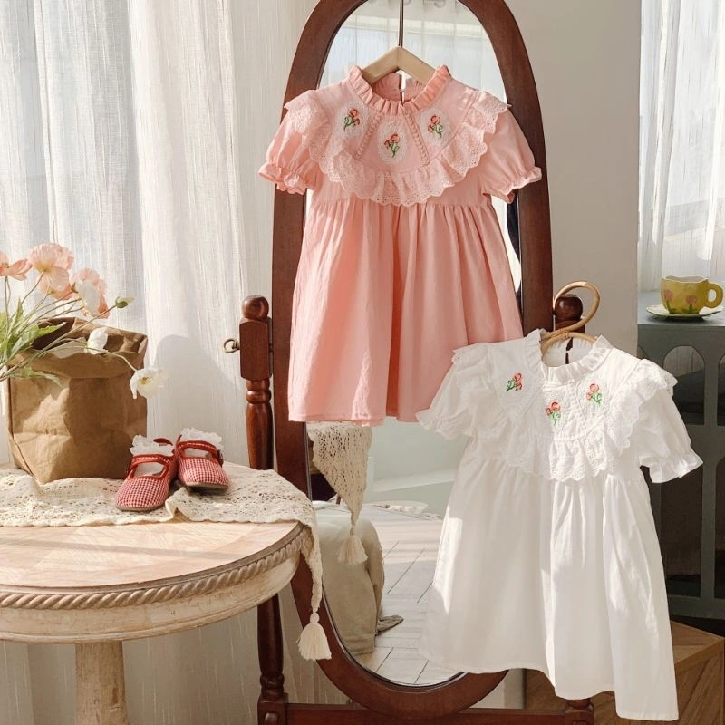 (Mommyhoky) DUDUCREAM Dress anak import dress anak Premium Dress babydoll Dress Classic gaya Eropa
