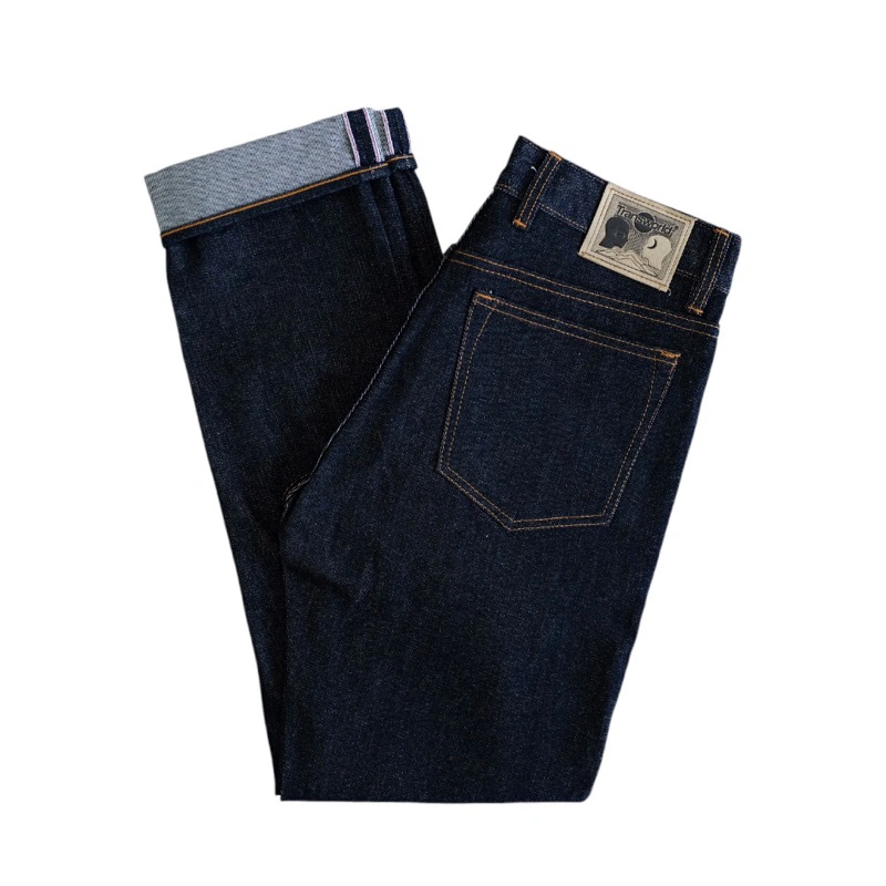Transworld Celana Denim Selvedge 15 Oz Kaku Accent Black Indigo Art Ramon