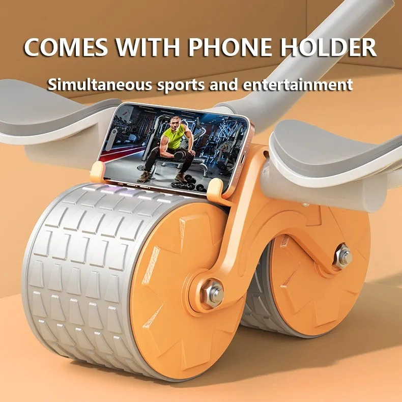 Wheel 2in1 Roller Wheels Plank Trainer /orange Alat Olahraga Push Up Rumah Fit Wheel Abdominal Core/push up orange