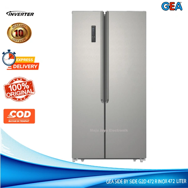 Kulkas SIDE BY SIDE GEA G2D 472 INOX DOOR 472 Liter INVERTER