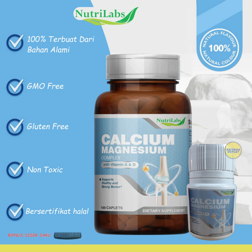 Nutrilabs Calcium Magnesium Complex with Vitamin A & D Untuk Otot dan Tulang yang Sehat dan Kuat