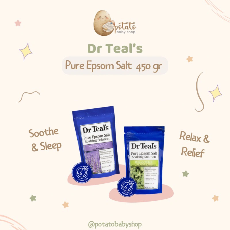 Dr Teal's Pure Epsom Salt Soaking Solution 450g - Garam Mandi berendam dr teals