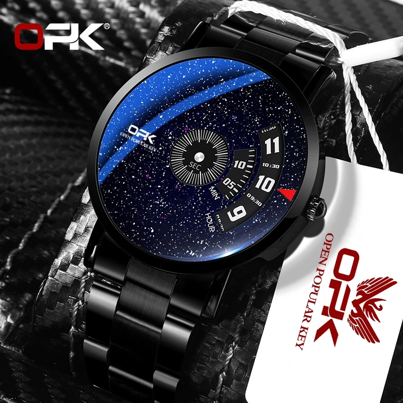OPK Jam Tangan Pria Anti Air Original Rantai Stainless Steel Anti Karat Luxury Kalender Watch Men 8109