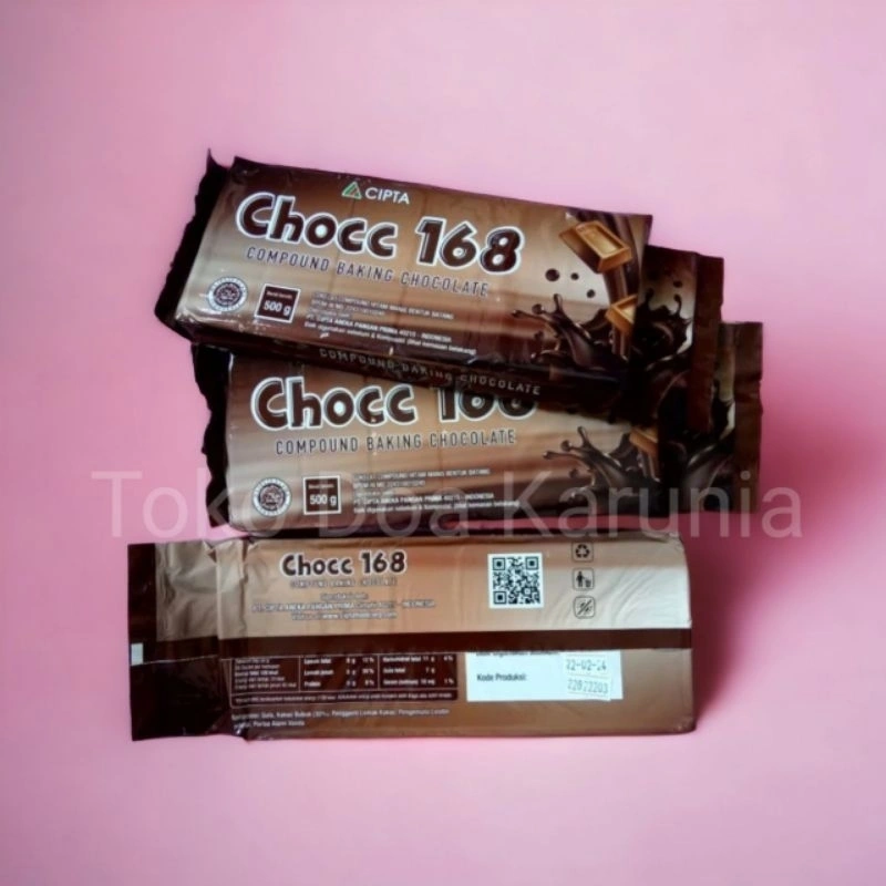 Coklat batangan 500gr merk chocc 168 kemasan 500 gram
