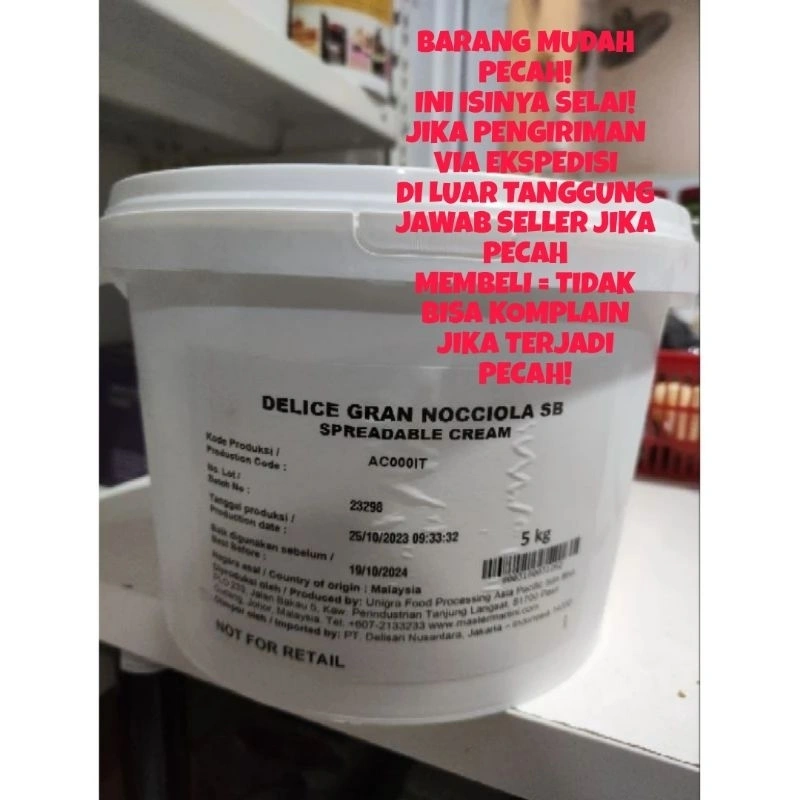 GRAN HAZELNUT SPREAD MASTER MARTINI / SELAI HAZELNUT CHOCOLATE  5 KG/DELICE GRAN NOCCIOLA SELAI HAZELNUT