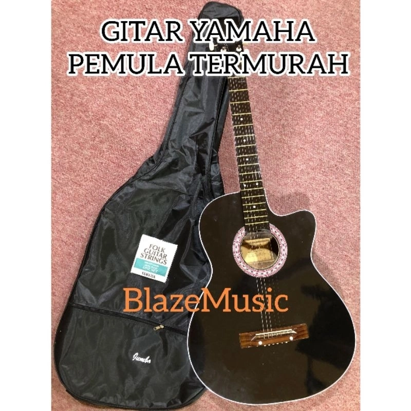 [PAKET LENGKAP] Gitar akustik YAMAHA (BONUS tas, senar dan pick) pemula murah