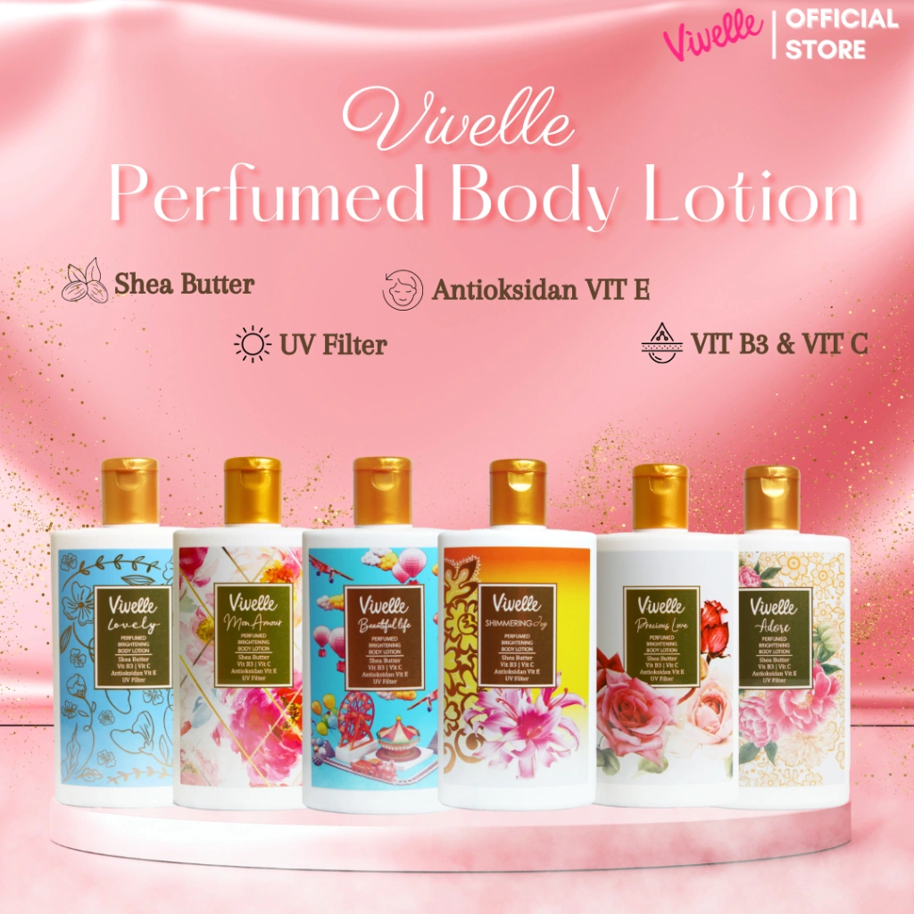 VIVELLE Body Lotion - Select The Variant - 250 ml - Brightening Body Lotion - Halal & BPOM - Dapatkan Hadiah Gratis