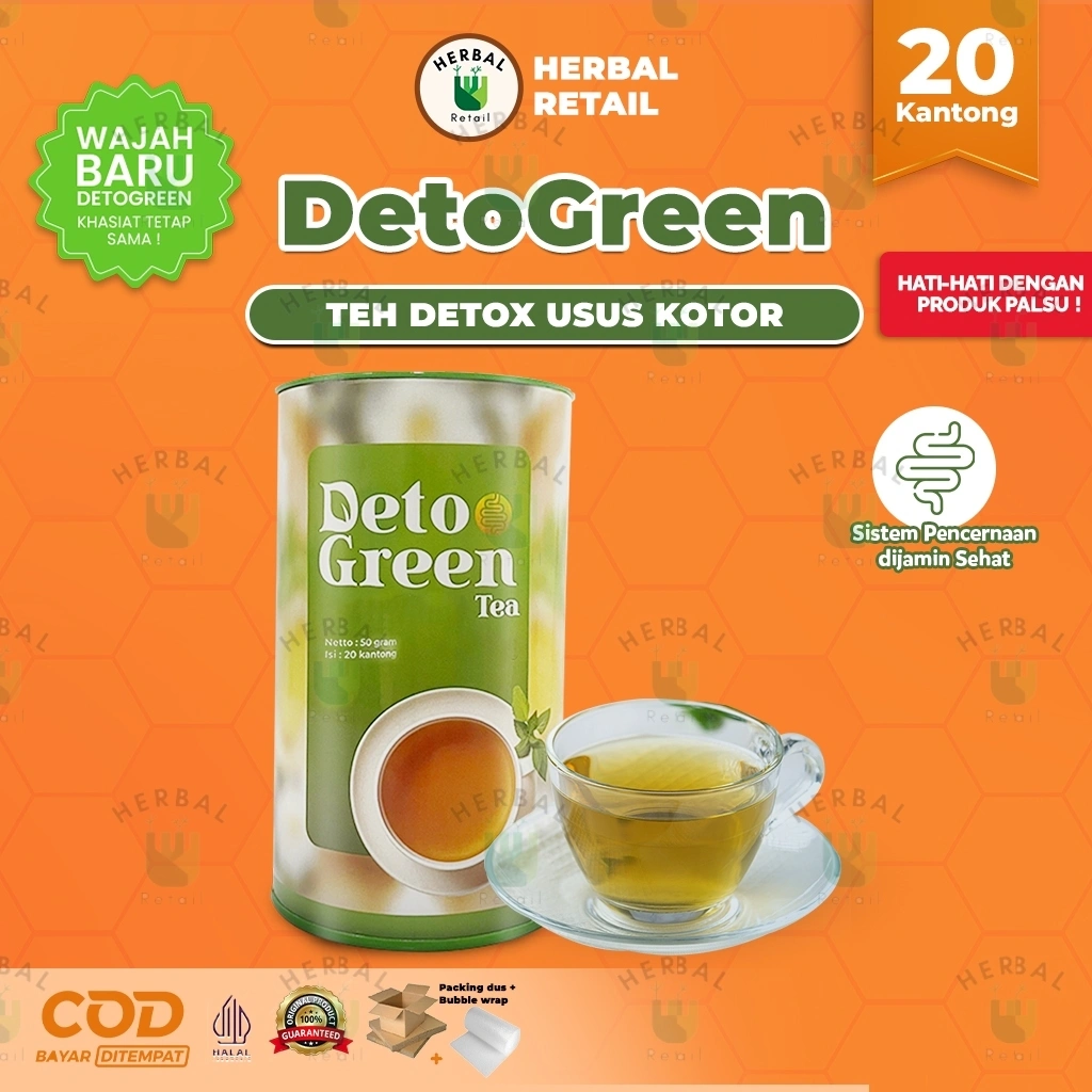 Detogreen Teh Herbal Sistem Pencernaan Membersihkan Usus Kotor Detox Sehat Alami