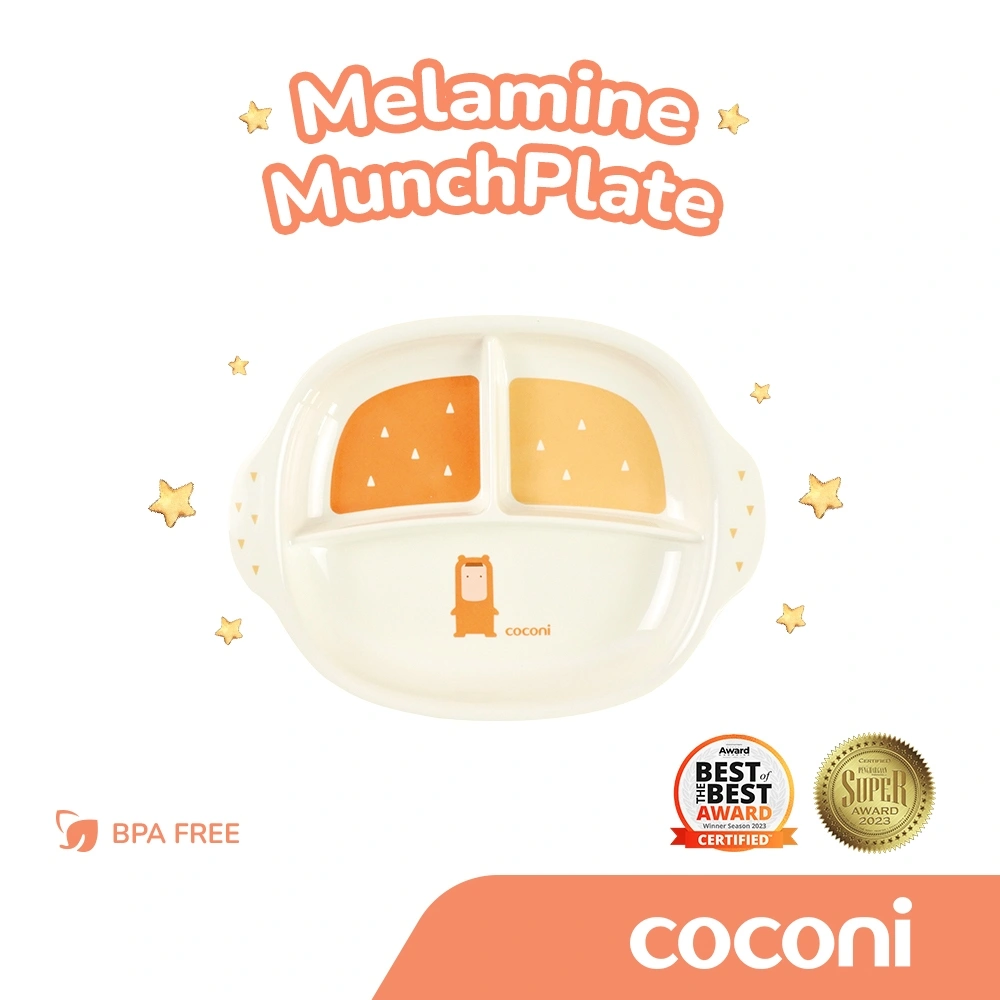 COCONI Melamine MunchPlate | Piring Makan Anak Bayi Sekat Tiga BPA FREE FOOD GRADE
