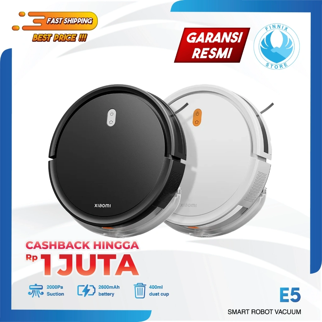 Xiaomi Mi Robot Vacum E5 Vacuum Cleaner 2in1 Sapu & Pel 2000Pa - Penyedot Debu - Garansi Resmi