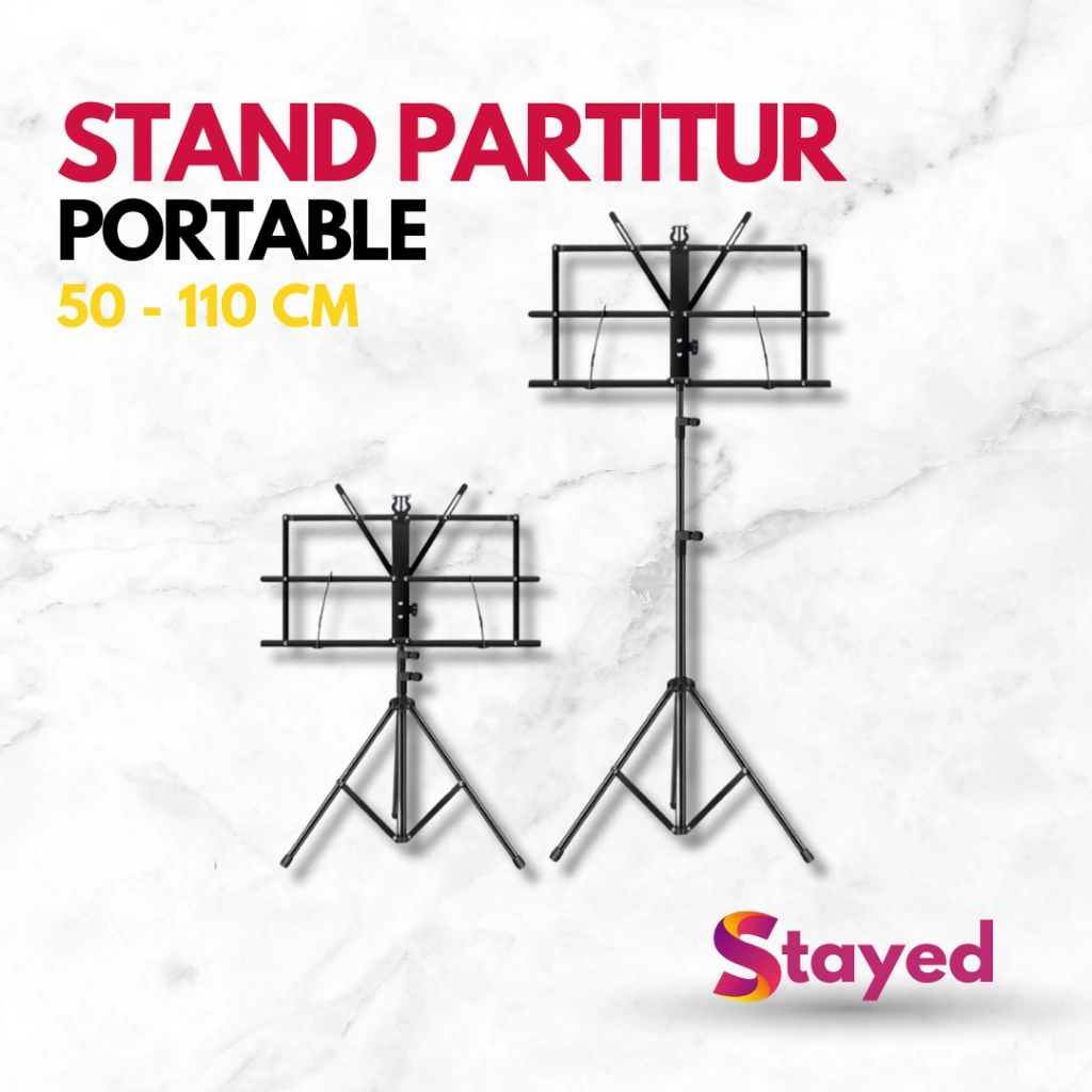 TaffSTUDIO Stand Partitur Sheet Musik Lipat Portabel - CM-001 - Black